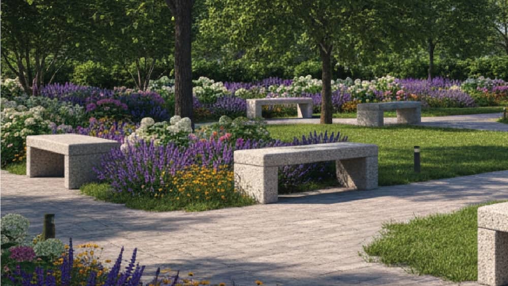 Stone Bench Lounging Corners